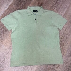 Beautiful VTG 90s Valerie Steven’s Pale Green Cashmere Short Sleeve Sweater M